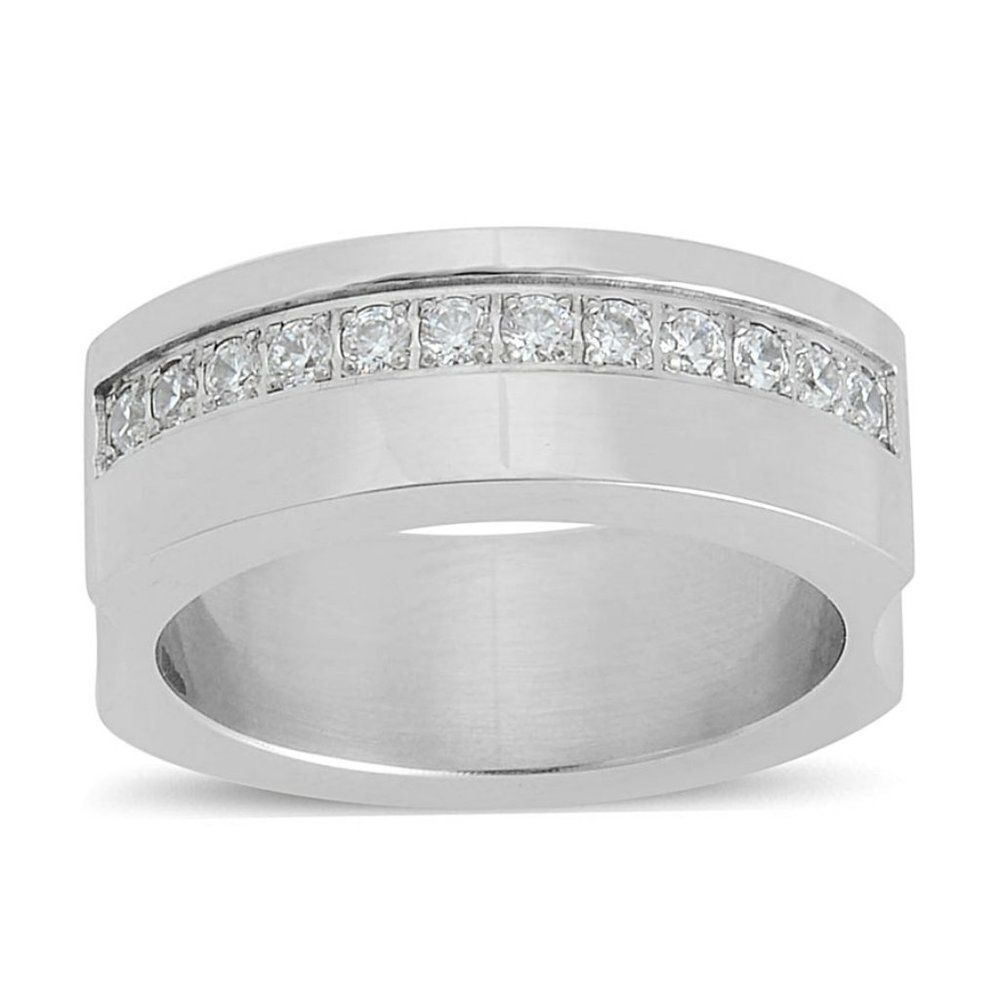 4 FOR $20 Ring Simulated Diamonds Stainless Steel